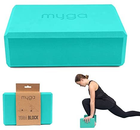 MYGA Yoga Block - High-Density EVA Foam Yoga Brick - Non-Slip, Lightweight & Durable Exercise Block for Pilates, Stretching and Flexibility at Home & Gym - Choice of Colour