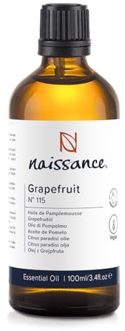 Naissance Olio Essenziale di Pompelmo (No. 115) 100ml - Puro, Naturale, Cruelty Free, Vegan e Non Diluito - Aromaterapia, Miscele da Massaggio e Diffusori - Aroma Fresco Agrumato e Confortante