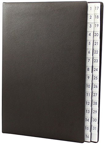Pultordner mit Register 1-31 aus Büffelleder in Braun