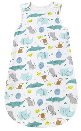 Mosebears Soft Cotton Baby Sleep Bag 1 Tog 0-6 months Newborn Infant Breathable Sleep Sack Cute Prints