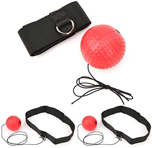 3-teiliger Boxreflexball mit Stirnband-Geschwindigkeitstraining Bounce Response Ball Auf dem Kopf montierter Boxball für Kinder/Erwachsene Krafttraining