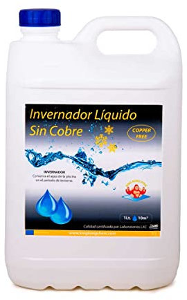 INVERNADOR LÍQUIDO SIN Cobre 5 litros Piscinas de Obra, Poliester/Liner y Salinas - Desinfectante y Algicida para el Tratamiento de Piscinas en Invierno