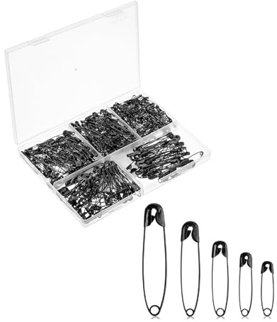 Mr. Pen- 400 Pack Black Assorted Small Bulk Large Safety Pins for Clothes