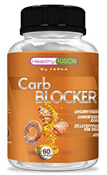 Healthy Fusion, Carb BLOCKER | Leistungsstarker Fett- & Kohlenhydratblocker | Mit Sugarlock, Kakao, Orange & Zichorie | Unterstützt Diät & Gewichtsmanagement | 60 Kapseln