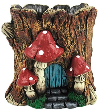 TIN DREAMS FACTORY | Maceta Tronco Encantado – Macetero Decorativo de Hormigón Pintado a Mano – Tiesto Original para Plantas y Flores – Diseño de Fantasía para Jardín, Terraza y Hogar