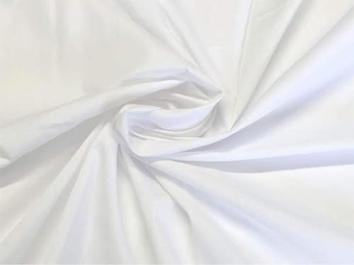 Vanligt vitt 100 % bomullstyg för konst och hantverk, klädtillverkning, quiltning, sömnad, sängkläder, örngott, flaggväv – 150 cm extra bred från BURLAS (vit, 5 meter)