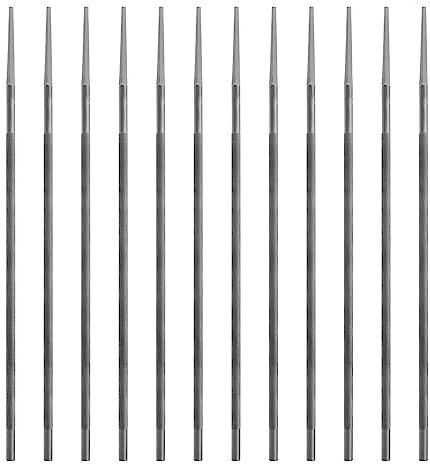 Be In Your Mind Lot de 12 limes rondes pour tronçonneuse en acier - Accessoires pour tronçonneuse à pas de chaîne 3/8 - 5,2 mm x 200 mm - Argent