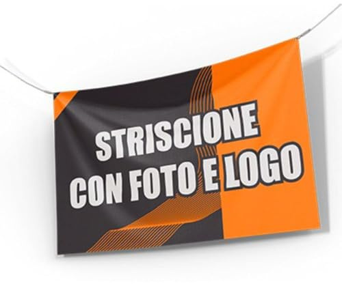 Striscione Banner PVC Personalizzato a colori, resistente per esterno, con Foto, Logo e Testo ideale per Compleanni, Festival, Anniversari e Pubblicità - Varie Misure (100x150 cm)