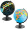 Toyrific Illuminated World Globe, 2 in 1 Kids Light Up Globe, Two Views, Globe Lamp with 8 Built-In LED Lights, Diameter 25cm, TY6377, Blue