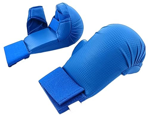 Perfeclan Guanti MMA Guanti da Karate, Guanti da Boxe Portatili Comodi, Guanti da Boxe Guanti da Kickboxing per Karate Grappling Sparring, Blu M