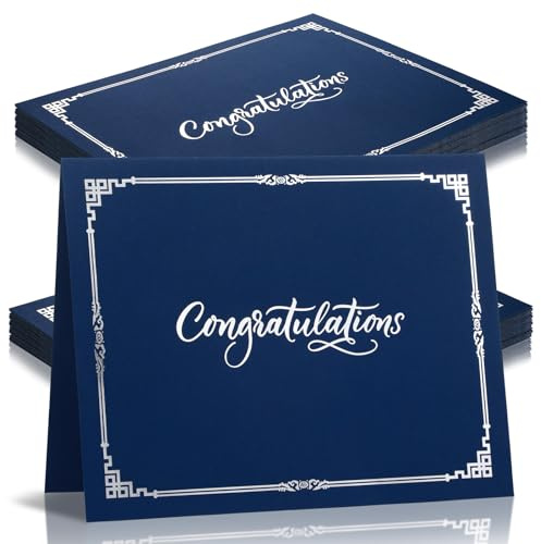 Geyoga 120 Pcs Congratulations Certificate Holders Diploma Holders for Letter Size 8.5x11 Certificates Document Cover for Graduation Certificate Folder Employee Appreciation (Blue)