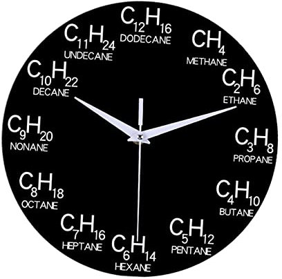 Sharplace Moderne Chemie-Uhr - Einzigartiges Design für Zuhause oder Büro, Carbon