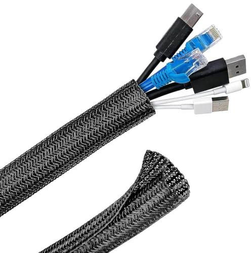 Guaina Nascondi Cavi organizzatore per cavi Autochiusura 13-18 mm,5 m,Colore Nero