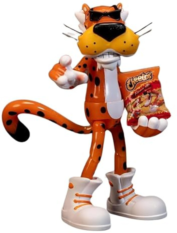 Jada Toys Cheetos Chester Cheetah Action Figure Flamin' Hot Glow in The Dark – 6” Articulated Exclusive, with Bag of Cheetos, Shades, Cheeto Dust