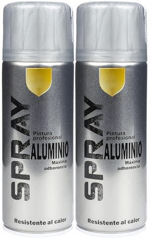 various-Pintura Spray Aluminio Multicolor Profesional 400ml Adecuado Metal Madera y Plástico Pack de 2 unidad