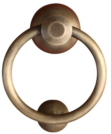 YXLYFDLY llamador Puerta Exterior Tirador de Anillo de Puerta de Bronce, Aldaba de Puerta Decorativa Y Tirador de Puerta Vintage, No Se Deforma Fácilmente(Brass,8cm/3.14in)
