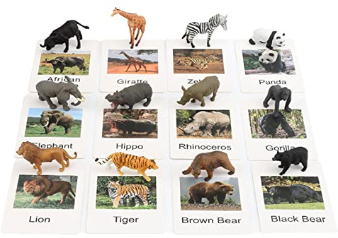 JWQFBC 12 Pezzi di Figurine di Animali Giocattoli Mini Figure di Animali con Carte Flash Gioco di Abbinamento Scuola per Bambini Regalo per L'asi, Animali marini