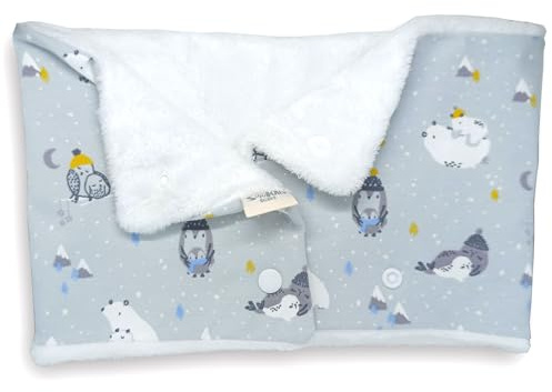 Braga Cuello Bebe - Bufanda Bebe - Braga Cuello Niño y Niña - Cuello Polar con botones – Confeccionado en España- - Desde los 9 meses (Bear)