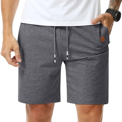 Suwangi Pantalones Cortos Deportivos Hombre Verano Cargo Shorts Algodón Bermudas Pantalón Corto Casual Trabajo Bolsillos Cremallera