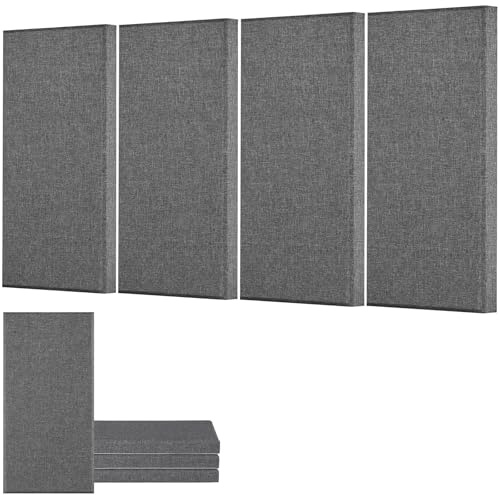 VEVOR 4 PCS Acoustic Panels, 2 inch Thick 23.6 x 11.8 inch Fiberglass Sound Absorbing Panels, Self-adhesive Soundproof Wall Boards, for Studios, Office, Home Theater,Meeting Room, Gray