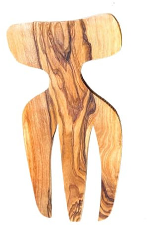 Pinza da portata per insalata, pinze in legno fatte a mano con design ergonomico, 9 x 19 cm, gadget da cucina creativo compatto per servire verdure, pasta, salse