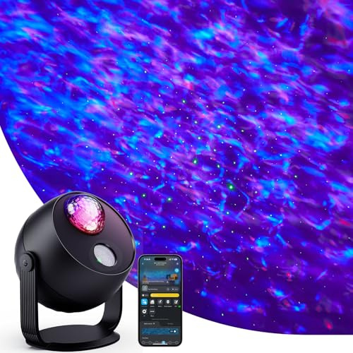 Govee Projecteur Ciel Étoilé de Vagues Océaniques avec effets d'Ondulation Dynamiques, Compatible avec Matter, 40+ Modes de Scène, 18 Options de Bruit Blanc, Idéal pour Salon&Chambre (sans Adaptateur)
