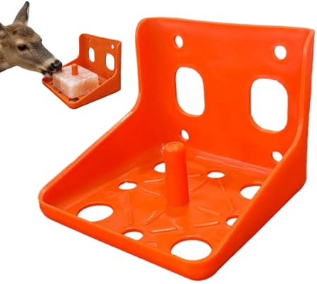 Support pour bloc de laveuse de sel pour cerfs Récipient | Distributeur de minéraux pour bovins vaches cerfs chèvres moutons pour lécher et manger à la ferme ou sur le patio