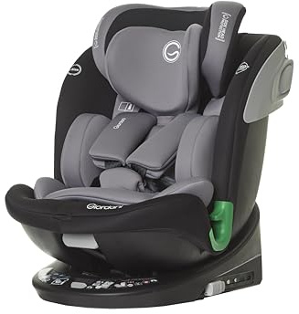 Giordani Jupiter Seggiolino Auto 40-150 cm I-Size, Base Girevole 360°Omologato R129/03, Connettori Isofix e Top Tether, Reclinabile, Riduttore Neonato e Regolazione Automatica, 0-12 Anni