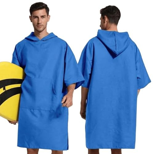 ALTANOR Poncho de Bain à Capuche en Microfibre – Séchage Rapide – Poche Frontale – Taille Unique Adulte Mixte
