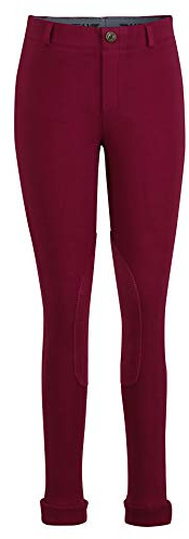 TuffRider Children's Whimsical Horse Embroidered Pull-On Jodhpurs - Plum Caspia - 12