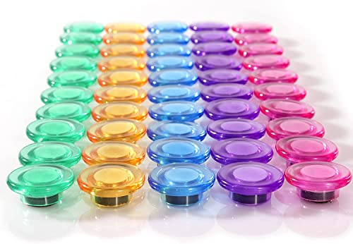 DIFIT Fridge Magnets, 50PCS Magnets for Whiteboard, Cute Funny Small Round Strong Decorative Magnet for Refrigerator, White Board, Locker, Cabinets, Kitchen, Home, Classroom, Office, School (Colorful)