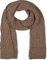 styleBREAKER Damen langer Strick Schal mit Rippen und Perl Strickmuster, warmer Winter Strickschal Einfarbig 01018164, Farbe:Braun