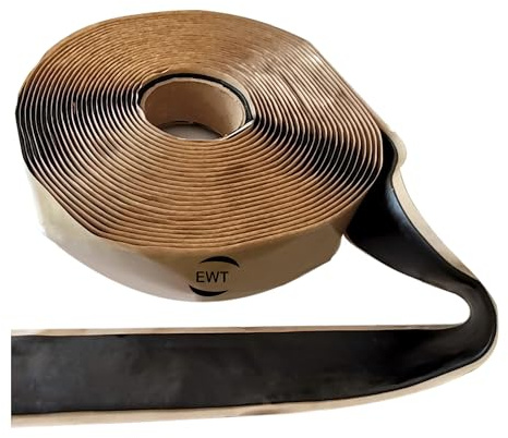 EWT Premium Asphalt-Parkplatz, Fugen- und Rissversiegelung, Reparatur, Heißfüller II, 15 m lang, gummiertes Teerband (3 mm dick) (3,2 cm)