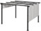 Outsunny Pergola mit 3 Schiebeplanen 3,5 x 3 x 2,35 m Stahlgestell schwarz Polyestergewebe mit hoher Dichte hellgrau
