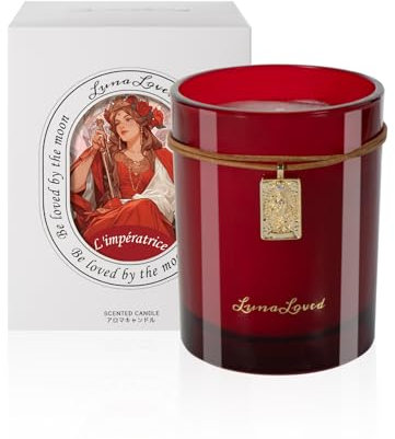 LunaLoved Doftljus för Tarot Kejsarinnan Ros Oud Doftljus Sojaljus för hemmet doftande saffran nejlika sandelträ humörökande ljus 230 g