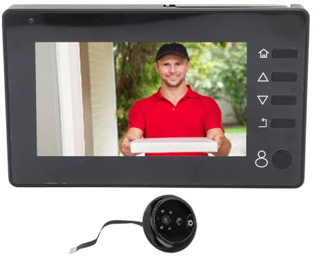 Sonnette Vidéo, Caméra Judas, Caméra de Porte à Vision Intelligente, écran de 4,3 Pouces, Vision Nocturne, Sonnette Visuelle Grand Angle, Visionneuse de Porte Numérique, pour