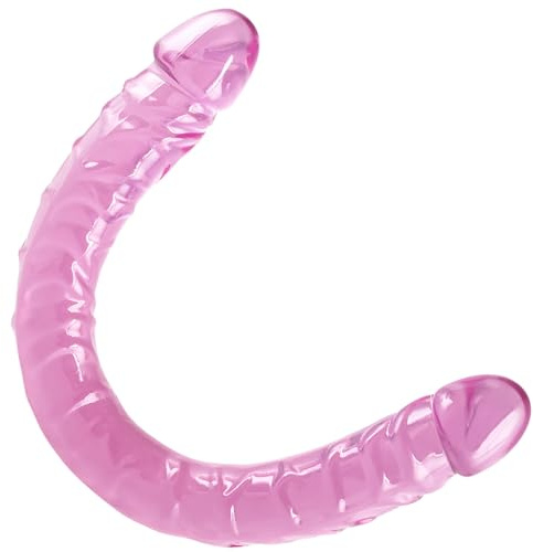 13 Lover Real Double Ended Dildo Imitation Jelly Double Dongs Dildo Penis Cock Anal Butt Plug Massager G-Spot Stimulation Orgasmic Adult Sex Toys for Women Men BBC Gay Dildos (Pink 13 in)
