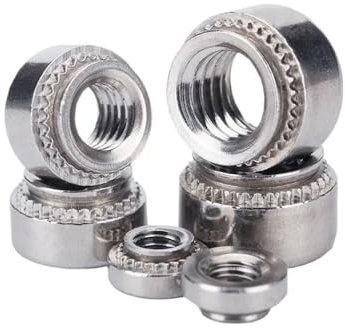 SellGood Dado a Mano 5-50 Pezzi M3 M4 M5 M6 M8 M10 Dado autobloccante 304 Inserto in Acciaio Inossidabile Dado a Pressione Dado a pressare Lastra 0,8-3,2 mm(M8-2(10pcs))