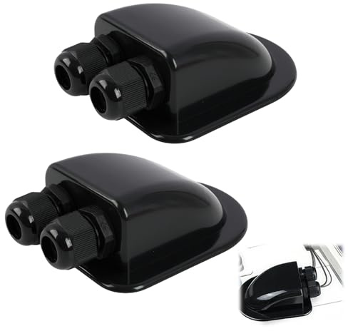 2PCS Boîtier d'entrée de Câble Double, Passe Toit IP68 Étanche en ABS pour Installation de Câbles Solaires, Résistant aux Intempéries pour Caravane, Bateau et Applications Photovoltaïques