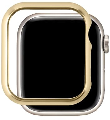 Aluminiumfodral kompatibelt med Apple Wath 3 38 mm Guld, Kvinnor Män Rostfritt Stål Klocka Stötsäker Skyddshölje Hårt Skal Kompatibel med iWatch 38mm Series 3/2/1