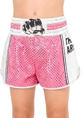 Zaldita Barn boxningskamp, boxershorts, för flickor, pojkar, boxershorts, Muay Thai Mma, kickboxning, sportkläder, ROSA, 11-12 år