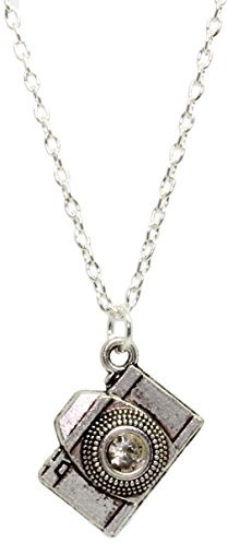 bluebubble Selfie Silver Camera Charm Necklace on Gift Card