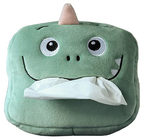 Scatola Fazzoletti Dispenser Fazzoletti Porta Fazzoletti di Peluche Supporto Della Scatola Del Tessuto Cosmetici,Porta Salviette,Porta Fazzoletti,per Il Bagno Casa Auto Decorazione Verde (Dinosauro)