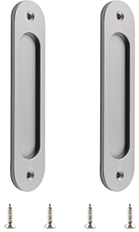 MOROBOR Set di 2 maniglie ovali per porte scorrevoli in lega di alluminio opaco con viti per porte scorrevoli