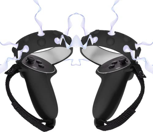 Digicharge Agarre de Controlador de Silicona para Oculus Quest 2 Touch Controller Covers Cubierta Protectora de Anillo para Meta Quest 2 VR Mango, Anti-caída Protección con Correa de Mano Ajustable