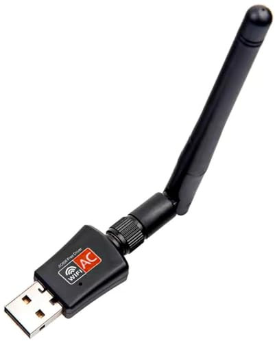 WiFi USB 600Mbps Dual Band, Tarjeta de Red Wireless 2.4Ghz/5.8Ghz para PC y Ordenador Portátil con Antena Externa Inivech