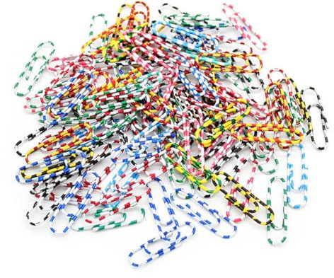 Büroklammern, 100 Stück Bunt Büroklammern Set, Metall Büroklammern Halter, Farbe Zebrafarbe Büroklammern Set, mit Aufbewahrungsbox, für Büro Dateien Schule Papiere, mehrfarbig