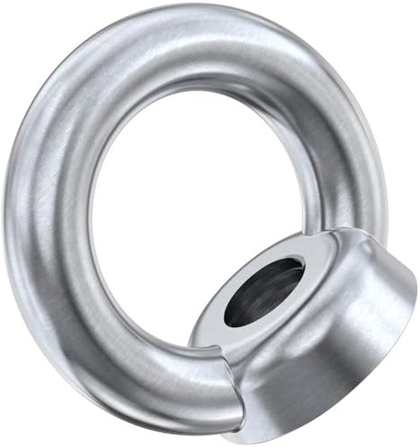 M6 Lifting Eye Nut (Pack of: 10) Heavy Duty Lifting Ring Eye Nuts Female Screw Thread, Ring Shape Eyebolts DIN 582 DIYUK