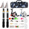 Teleskop-Angelrutenrolle, 2 Stück, 2 Stück, 2 Stück, zusammenklappbar, Angelrute, Spinnrolle, Köder, Zubehör mit Angeltasche, tragbares Angelruten-Set für Salzwasser, Süßwasser, Reisen, Angler