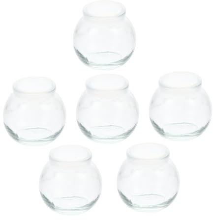 BESTOYARD 6pcs Unique Glass Pudding Bottles Lids Elegant Storage Jars for Yogurt Mousse Jelly Pudding for Parties Restaurants